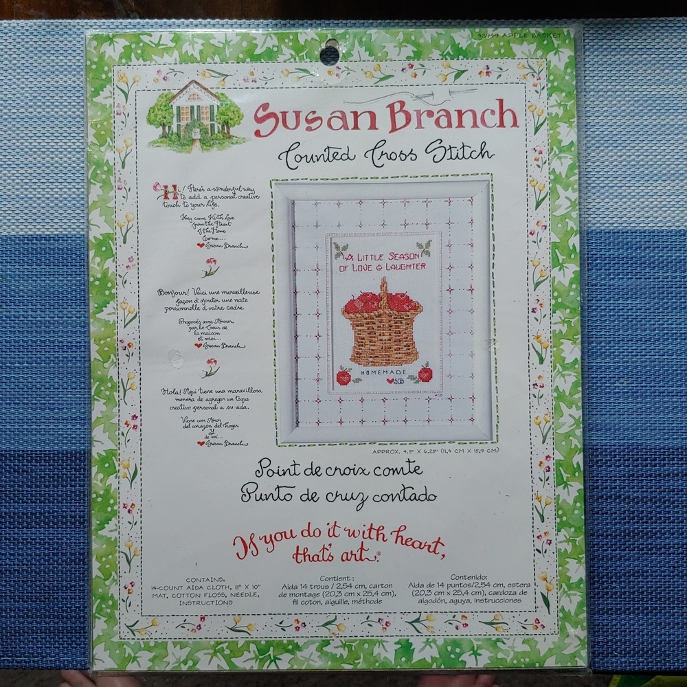 Bucilla Cross Stitch Kit with Red and Green Threads